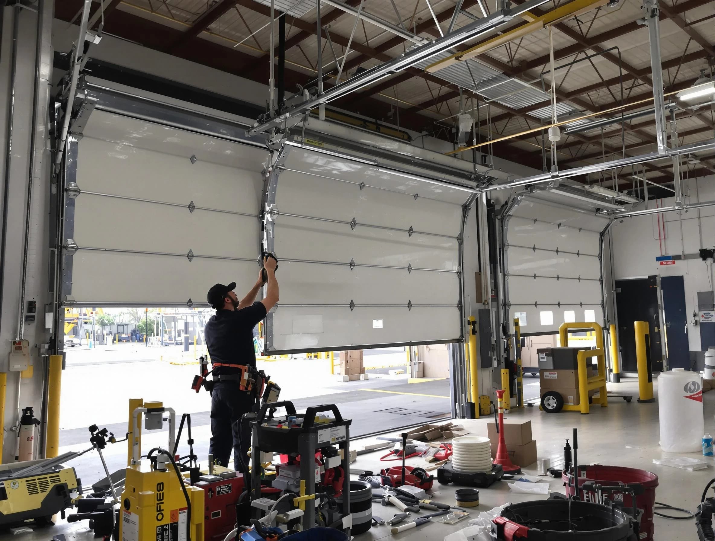 Woodmoor Garage Door Repair technician performing commercial garage door repair in Woodmoor