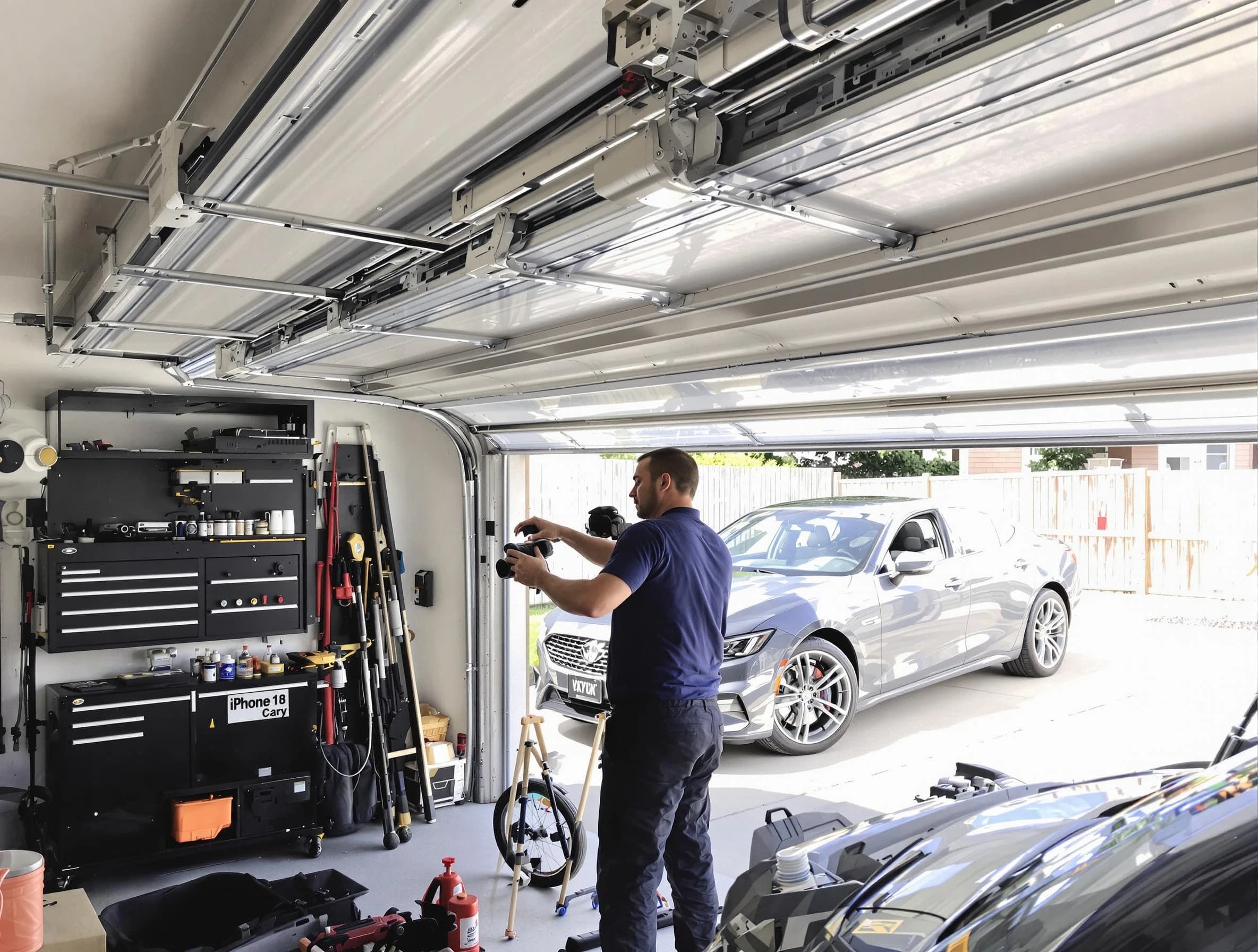 Woodmoor Garage Door Repair technician fixing noisy garage door in Woodmoor