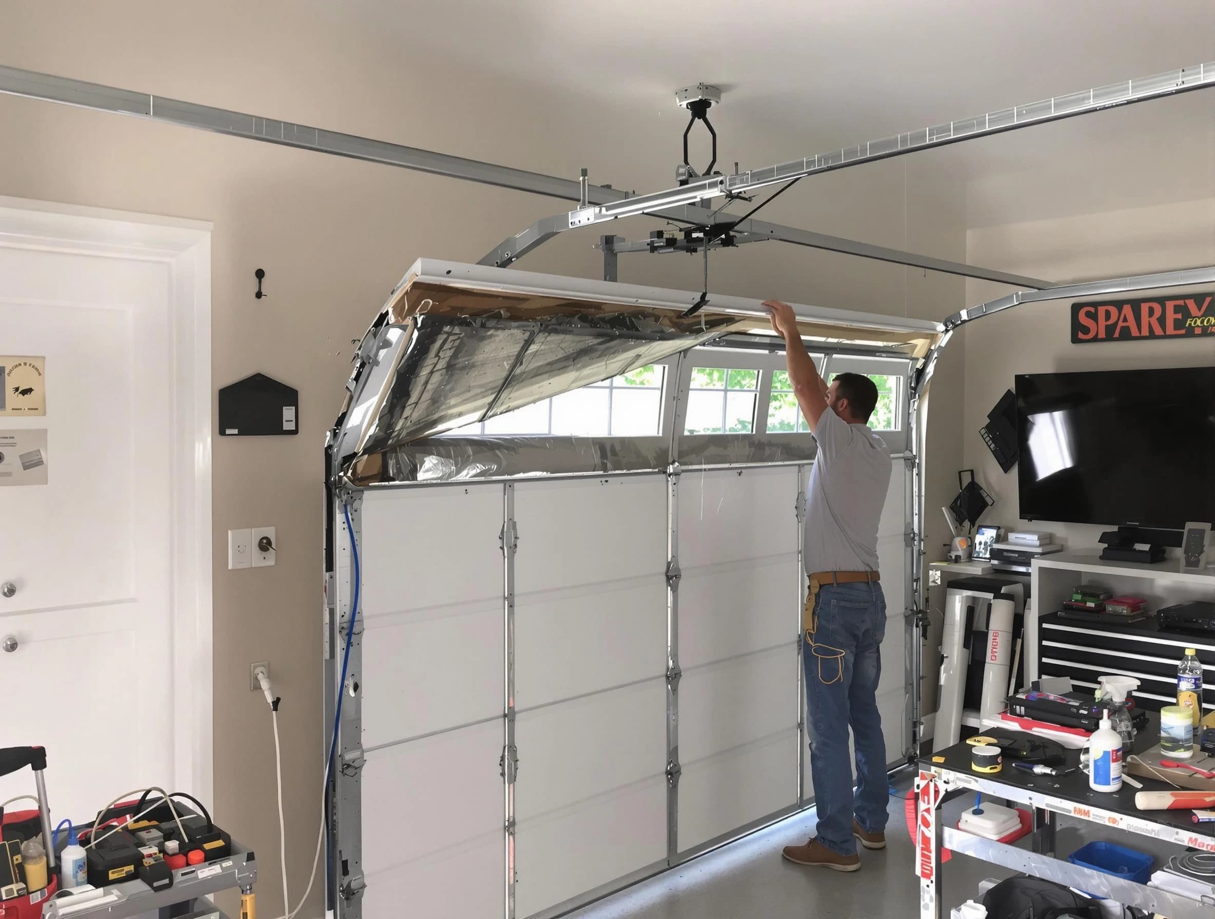 Garage door section replacement by Woodmoor Garage Door Repair in Woodmoor