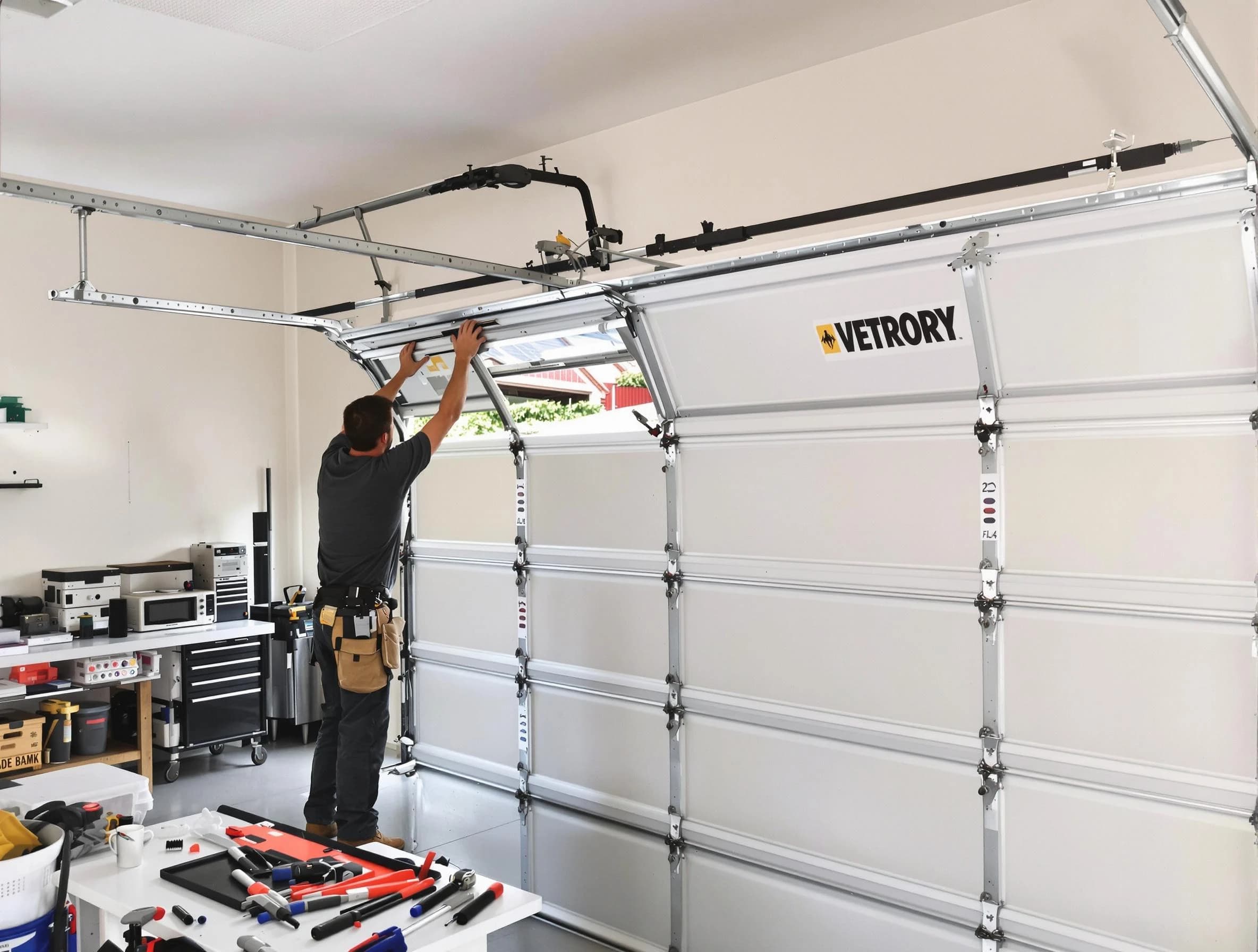 Woodmoor Garage Door Repair technician performing section replacement in Woodmoor