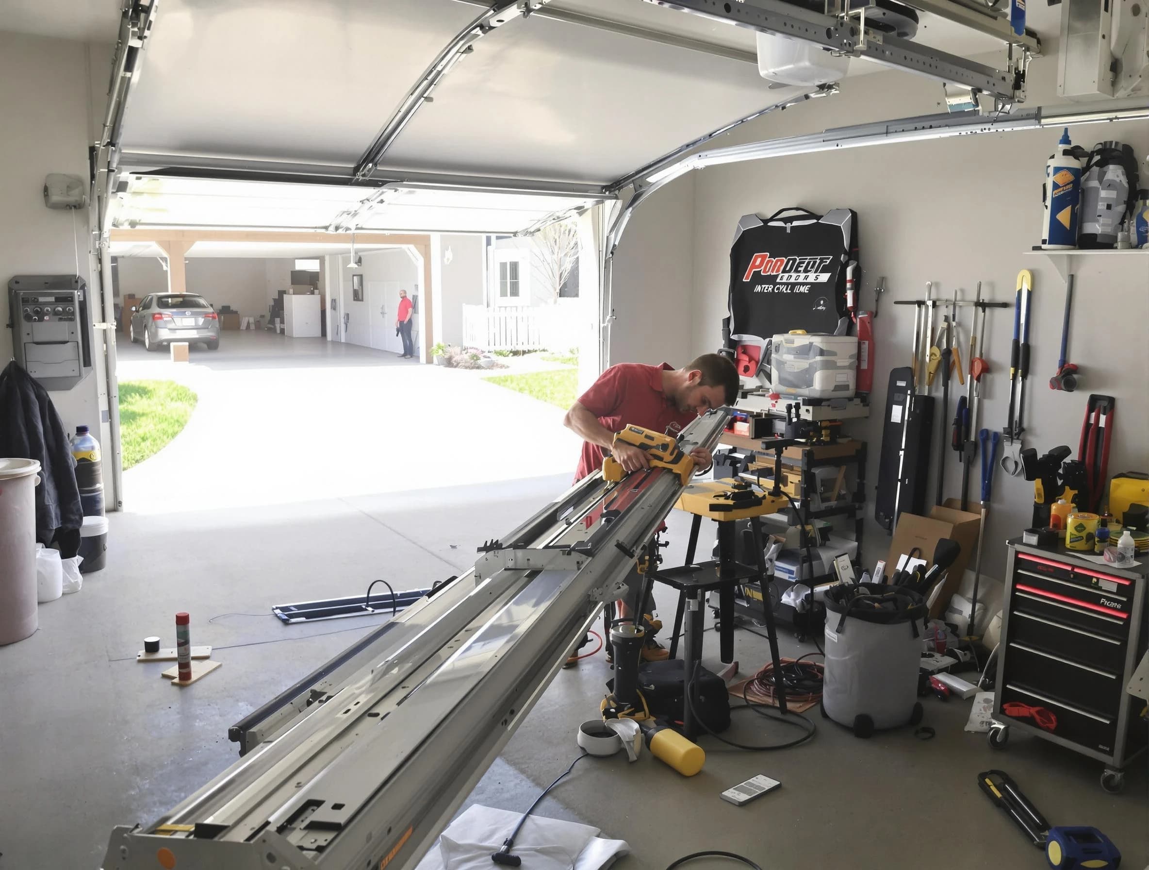 Woodmoor Garage Door Repair expert performing track repair in Woodmoor